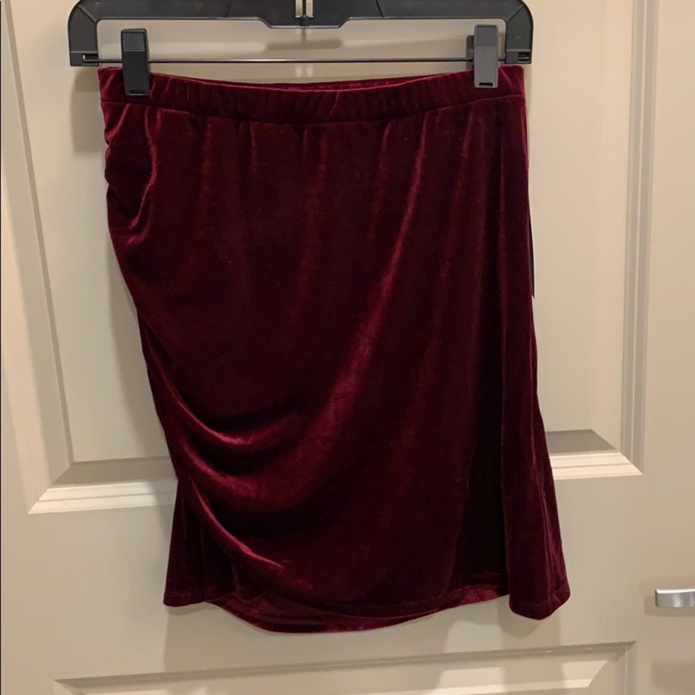 Red velvet skirt